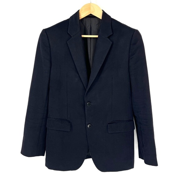 Theory Decatur Kline‎ Blazer Jacket Mens Size 36 Navy Lined Wool Cotton Blend